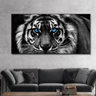 Черно-белая голова тигра, картины на холсте, современные постеры с животными и принты, настенные художественные картины для гостиной, украшение для дома