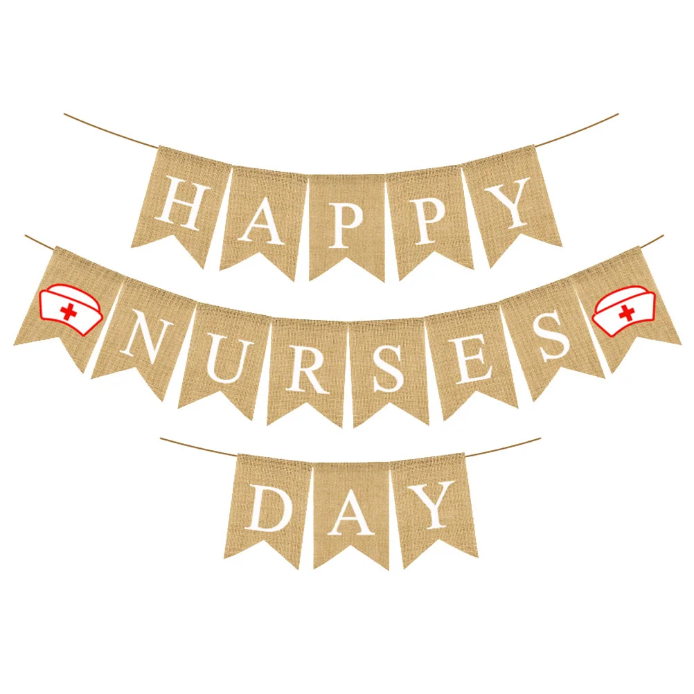 

1 Set Swallowtail Banner Letter Printing Nurses Day Supplies Garland Party Layout Props for