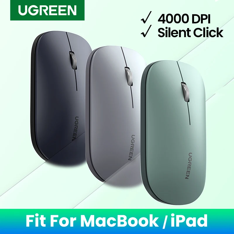 

UGREEN Wireless Mouse 4000 DPI Silent Click Mice For MacBook Pro M1 M2 iPad Air Tablet Computer Laptop PC 2.4G Wireless Mouse