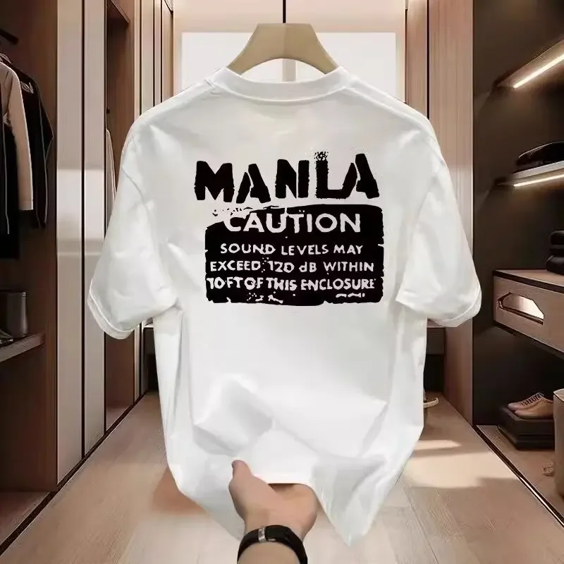 Футболка мужская из чистого хлопка с круглым вырезом повседневный свободный