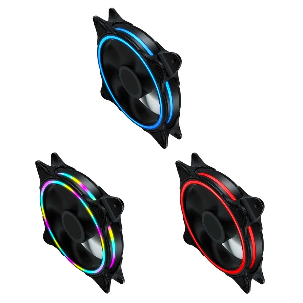 Безшумный вентилятор корпуса ПК с регулировкой температуры, охлаждение питания и корпуса компьютера, 12 см, регулируемая скорость.