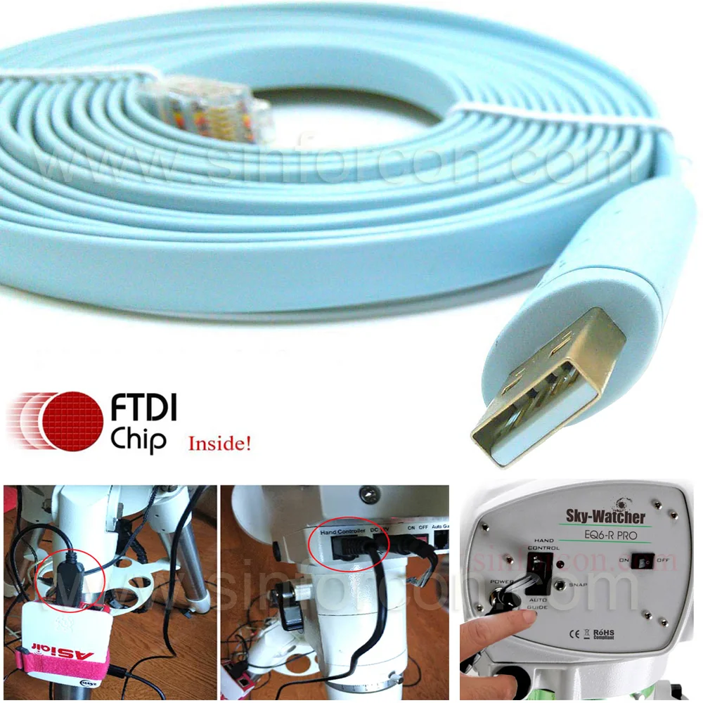 FTDI FT232R USB к RJ45 для крепления Skywatcher к кабелю Asiair Pro Plus EQDirect EQMOD