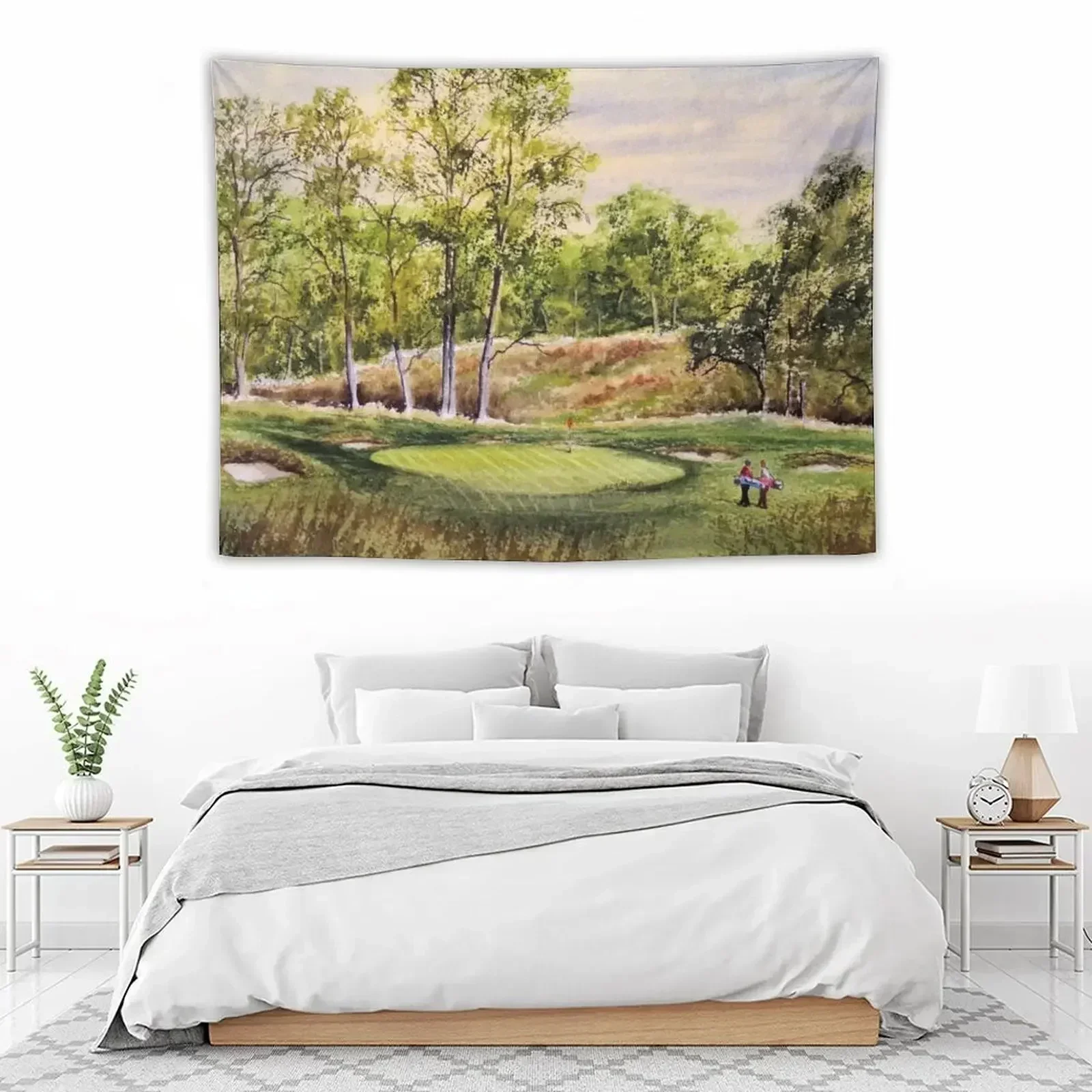 Merion Golf Course 17th Зеленый гобелен Украшение комнаты Эстетические украшения для дома