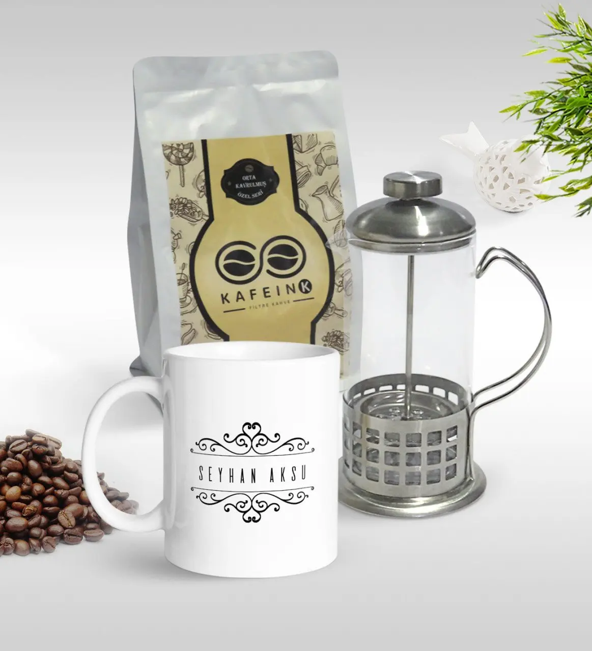 

Персонализированные-кружка и французский Пресс & 250gr фильтр Кофе подарок Seti-9