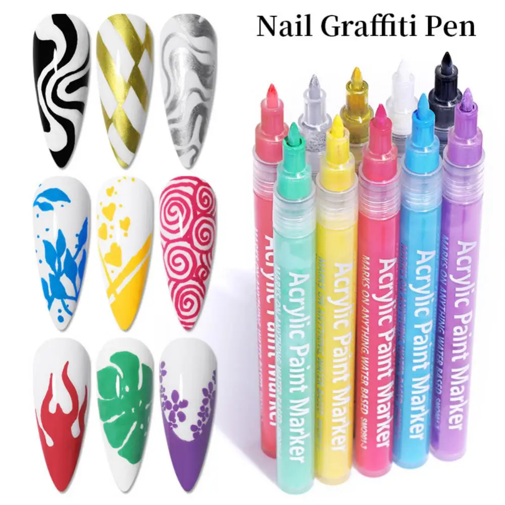 

1pc Nail Enhancement Pen 3D Graffiti Pen Drawing Point Flower Line Drawing Pencil Color Painting Pen Nail Manicure Tools Acrylic