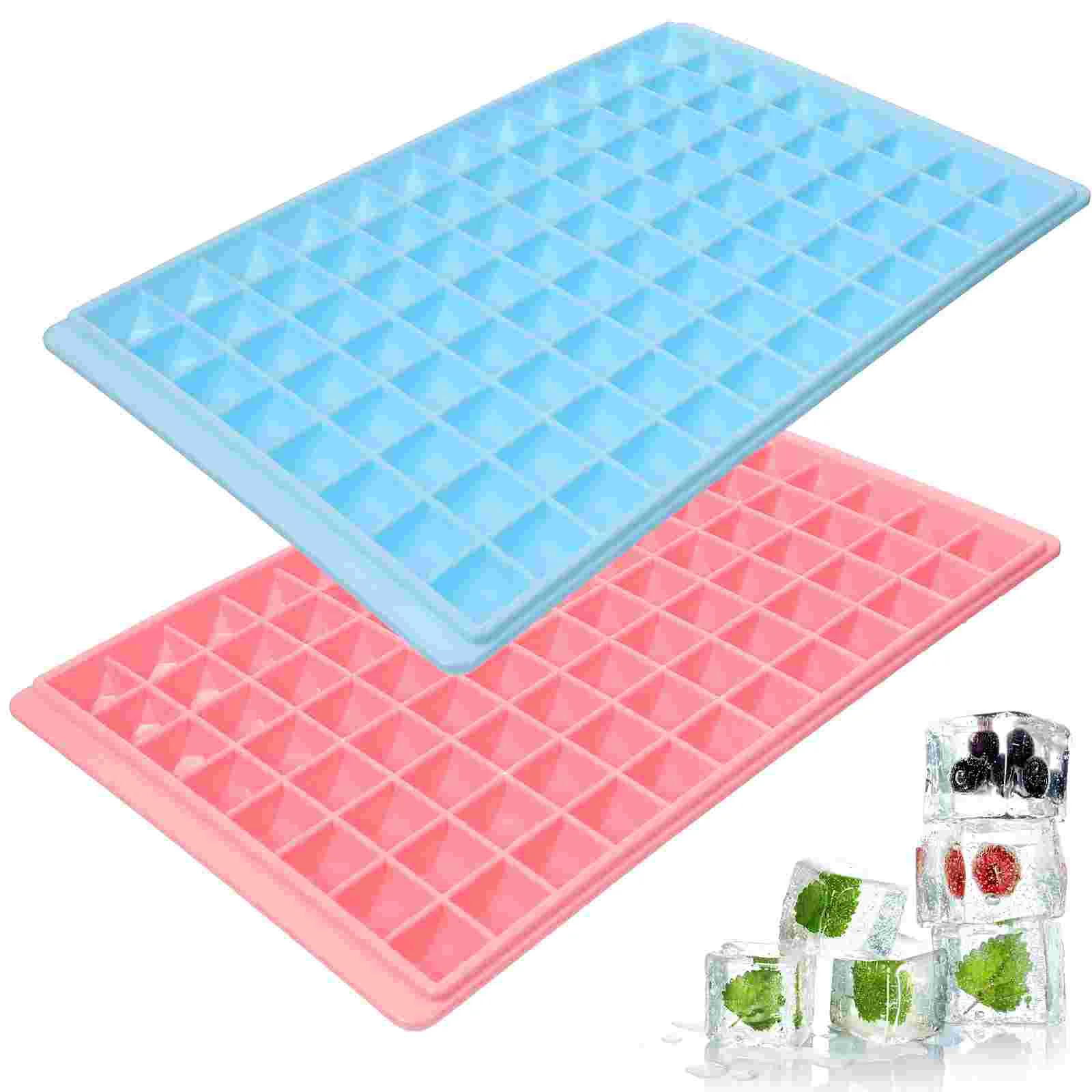 

2pcs Cube Trays, Easy Release Flexible Maker Molds for Chilled Drinks, Cocktails Ice Silicone