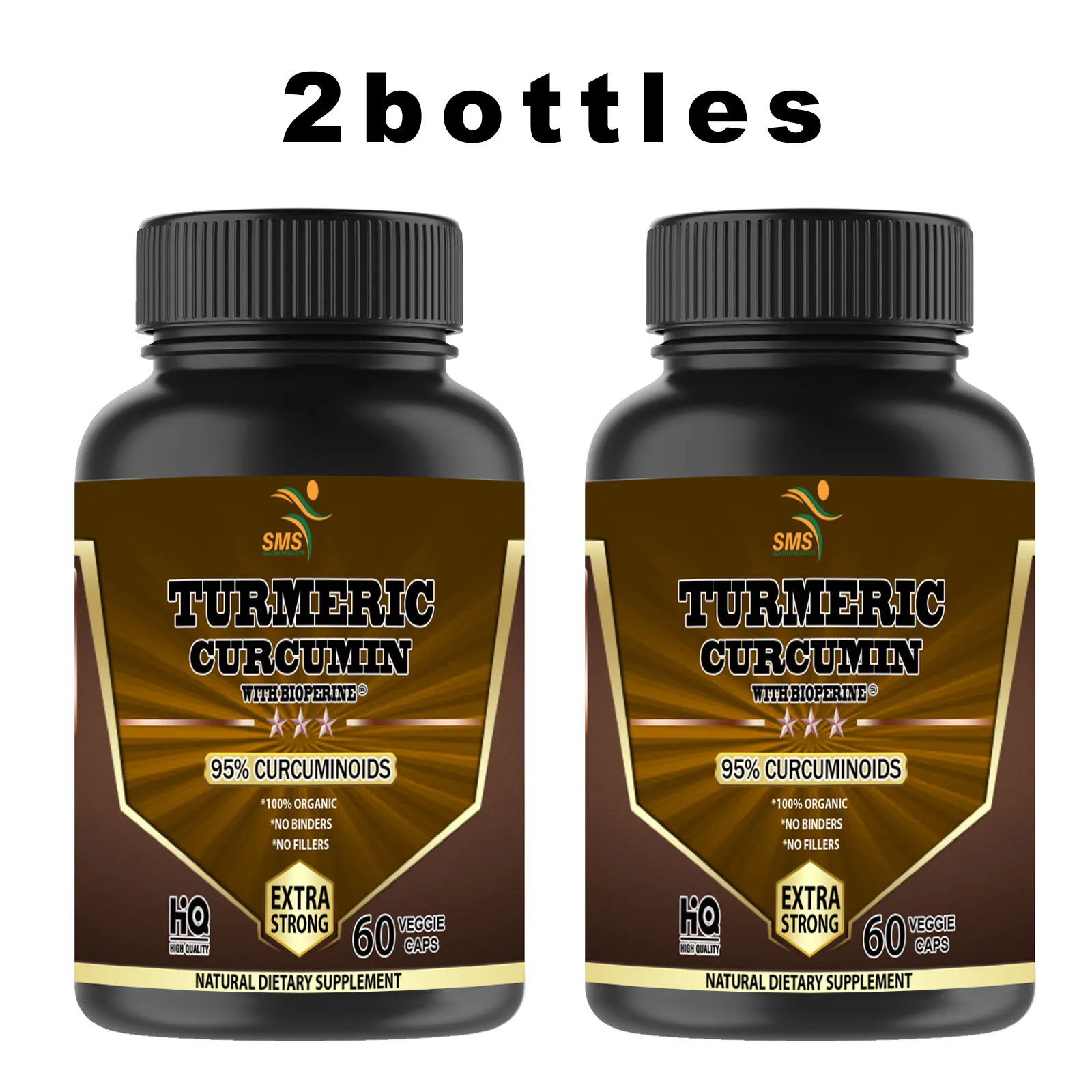 

2 BOTTLES TURMERIC 95% CURCUMIN 10,000mg TUMERIC ANTIOXIDANT ANTI AGING