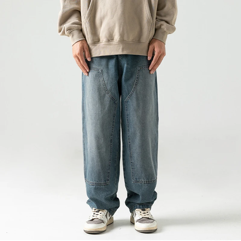 

Men's Jeans Neutral Wide Leg Denim Trousers Loose Straight Men Jeans Asthetic Man Jeans Pants for Boy Casual Baggy Hip Hop