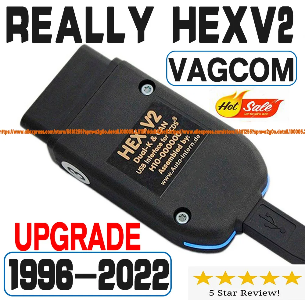 

New Real HEX V2 USB Interface FOR VW AUDI Skoda Seat Supports CAN and UDS Protocols Multi-language ST32F429 Chip Unlimited VINs