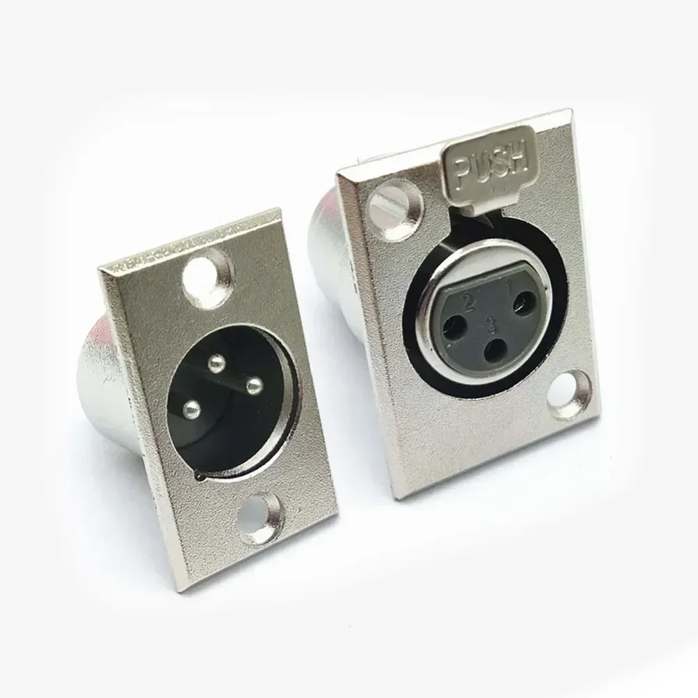 

2 шт. разъемы XLR 3-контактные металлические серебристые