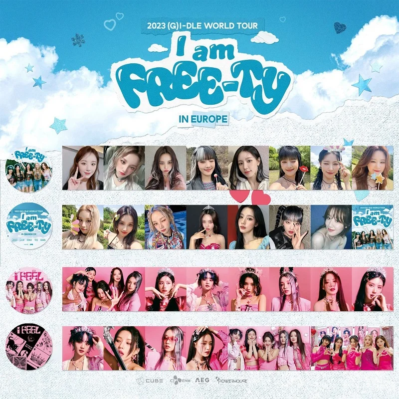 

Kpop GIDLE Sticker Washi Tape New Album I Feel Deco Adhesive Tape DIY Sticker Scrapbook Stationery Supplies (G) I-DLE Fans Gift