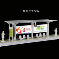 187 ho scale miniature city bus stop model high simulation cars station platform assembly toys diy model making for diorama