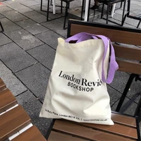 women canvas shoulder bag london review bookshop ladies casual handbag tote reusable large capacity cotton shopping beach bag
