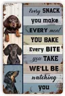 Забавная такса собака Алюминиевый металлический знак, мы будем смотреть вас, Настенный декор плакат для дома ванной спальни кухни бара кафе