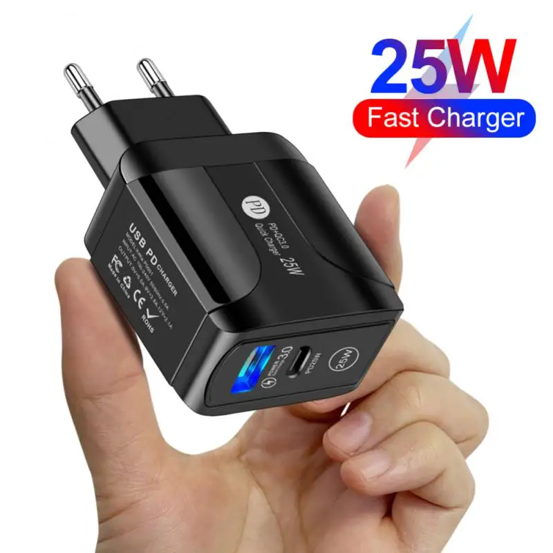 

Mini Mobile Phone Charger Eu Us Uk Plug Fast Charging Charging Adapters Qc3.0 Dual Port Charger Phone Accessories Mini Pd 20w