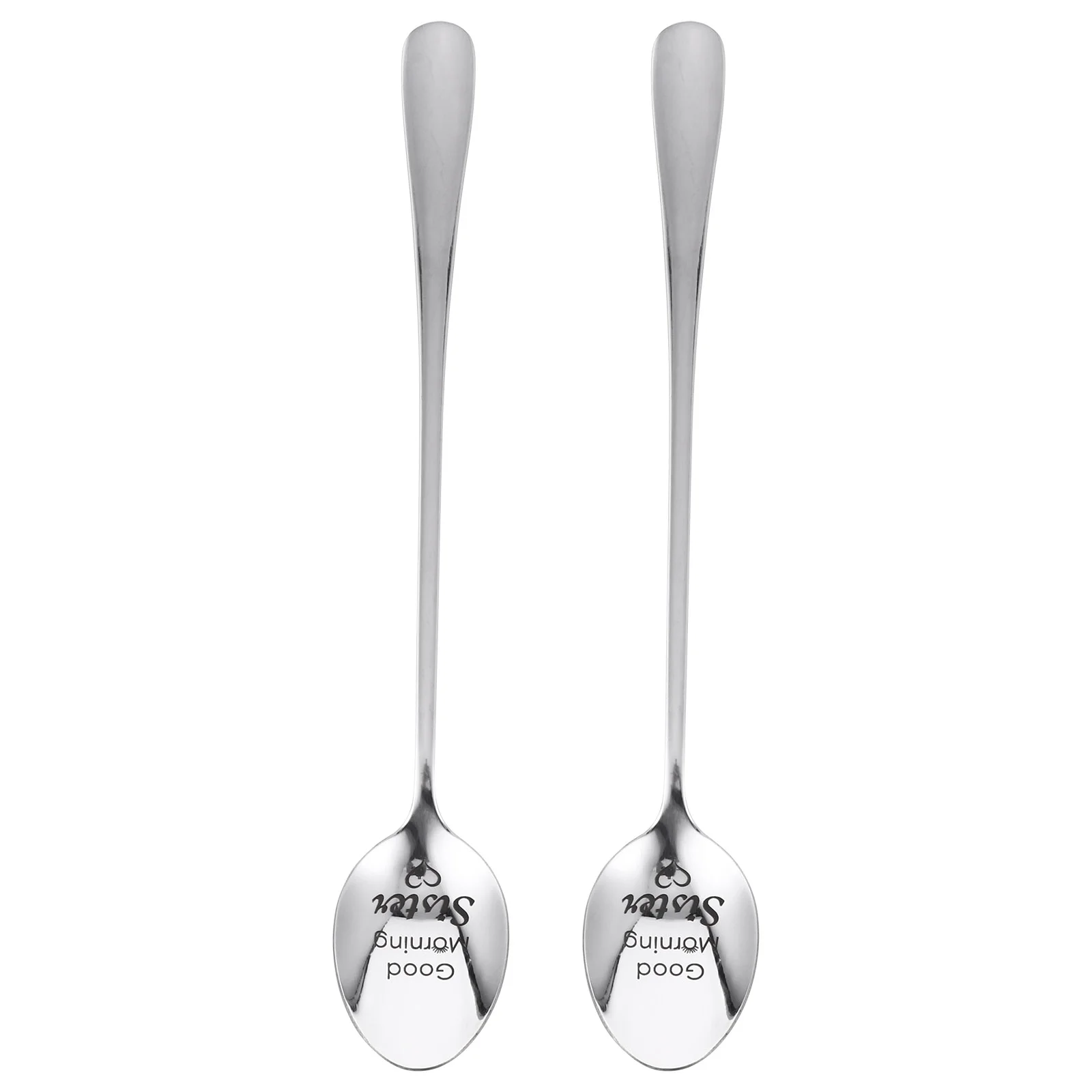 

Spoon Spoons Coffee Mixing Stirring Ice Tea Sister Stainless Engraved Steel Dessert Espresso Giftjam Cream Cocktail Shake