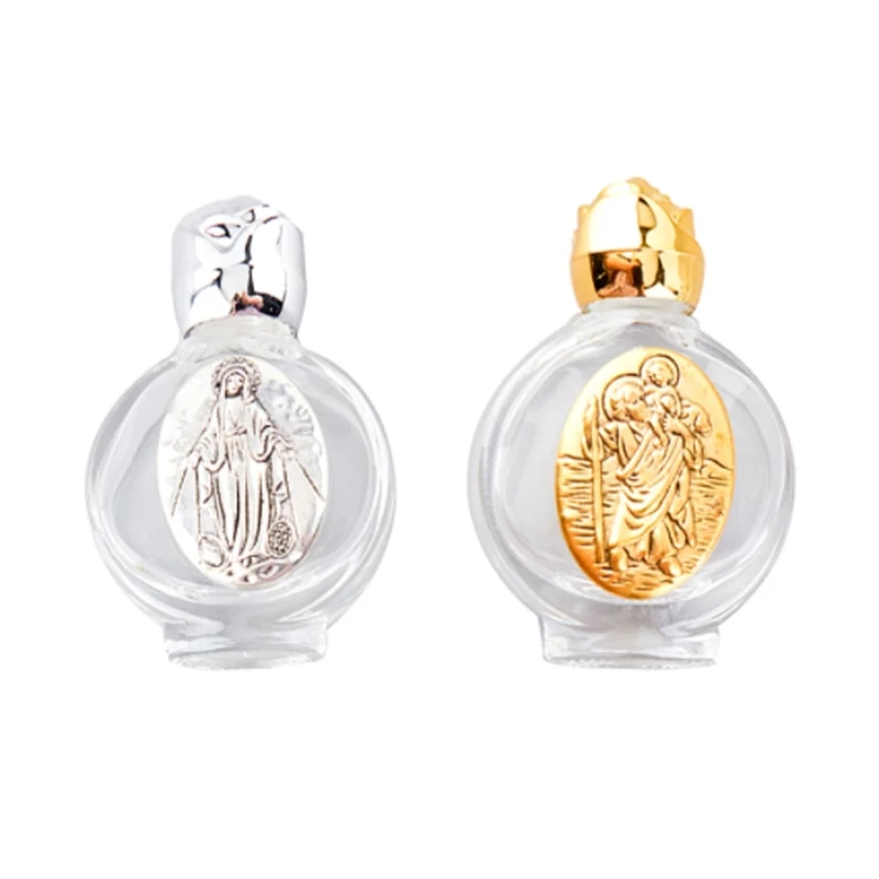 

Empty Holy Water Bottle with Lid Clear Glass Organizer Praying Supplies