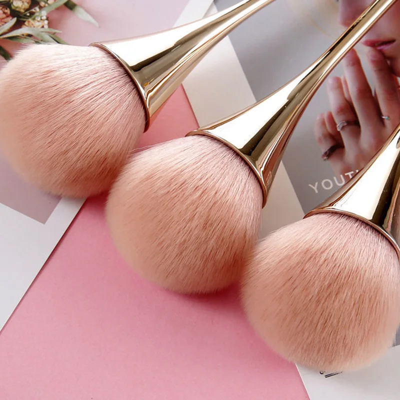

Rose Gold Powder Blush Brush Professional Make Up Brush Large Cosmetic Face Cont Cosmetic Face Cont brocha colorete Make Up Tool