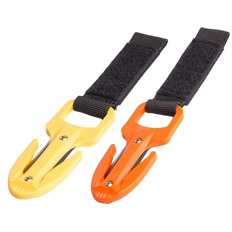 

2set Diving Cutter Diving Hand Line Cutter Diving Cutting Knife with Extra Blade Orange & Yellow