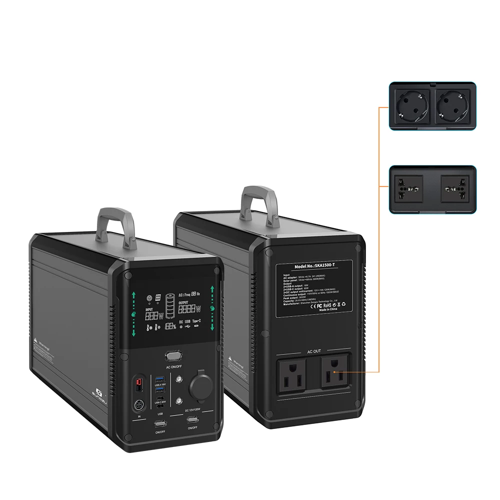 

Portable Backup Power Supply Lithium Battery Power Station Moveable Solar Generator with Wheels