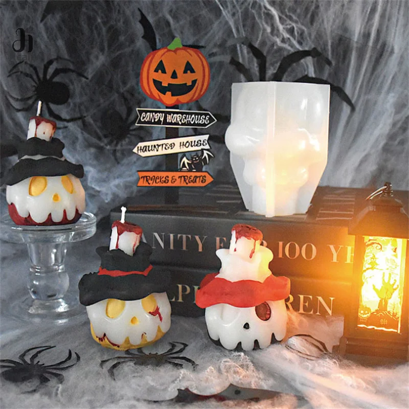 Силиконовая форма в виде тыквы призрака свечи формы на Хэллоуин ведьмы шляпы