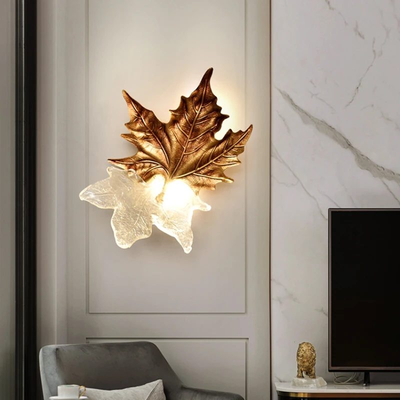 

American Copper Bedside Wall Lamp Light Luxury Living Room TV Back Wall Entrance Aisle Light Modern Simple Bedroom Wall Lamps