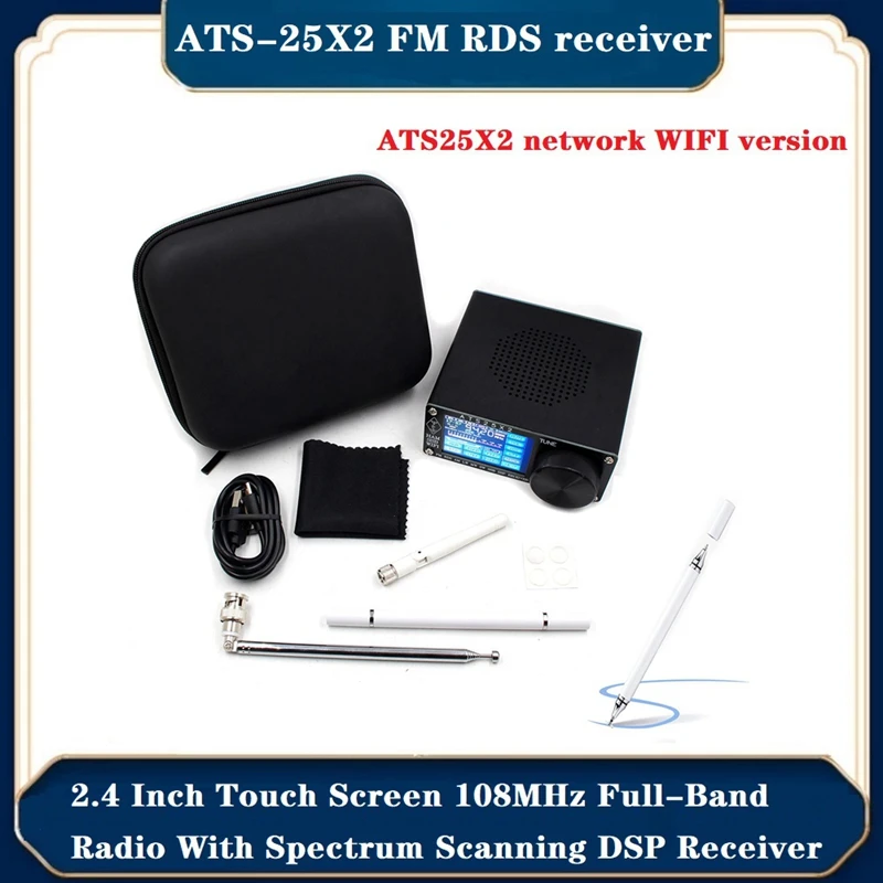 

1 Set Spectrum Scanner DSP Receiver ATS-25X2 108Mhz FM RDS Radio 2.4 Inch Touch Screen 1730Khz-30000Khz SSB