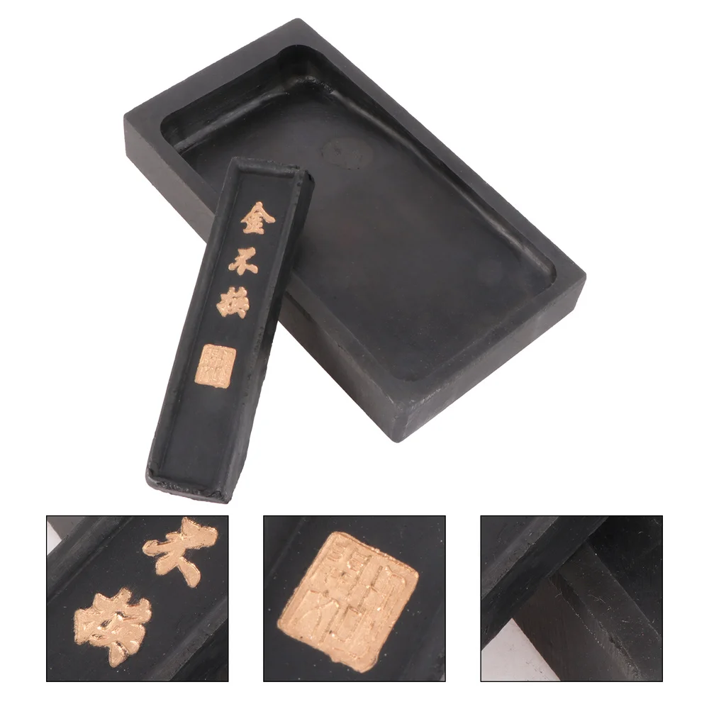 Ink Stone Inkstone Calligraphy Painting Chinese Traditional Grinding Inkstick Block Stickcontainer Practice Suzuri Pad Inkslab