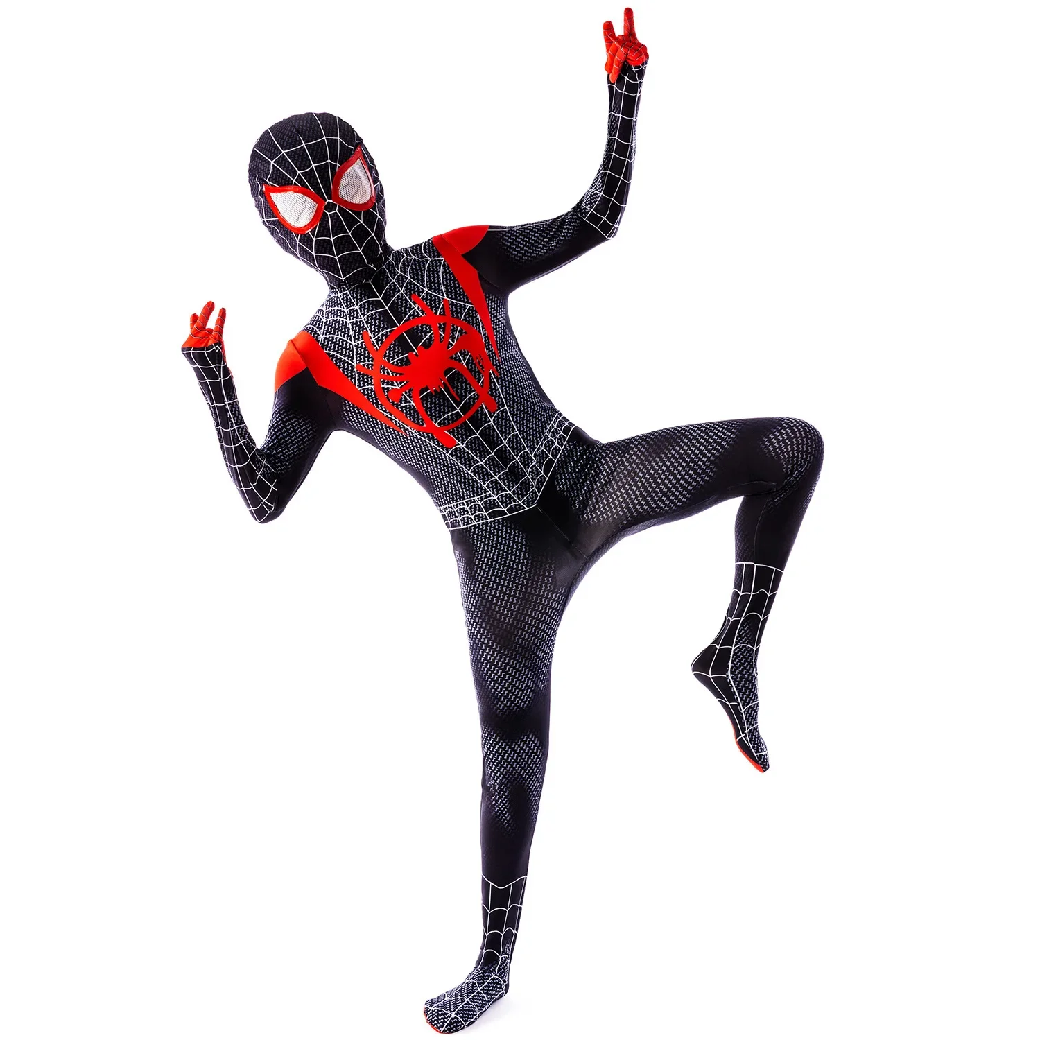 Детское боди супергероя Майлз Косплей Питер Паркер мультфильм костюм Хэллоуин