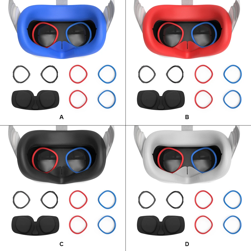 

VR Headset Light Leakproof Silicone Lens Covers Set Virtual Reality Equipment Protector Assortment Kit Replacing Parts