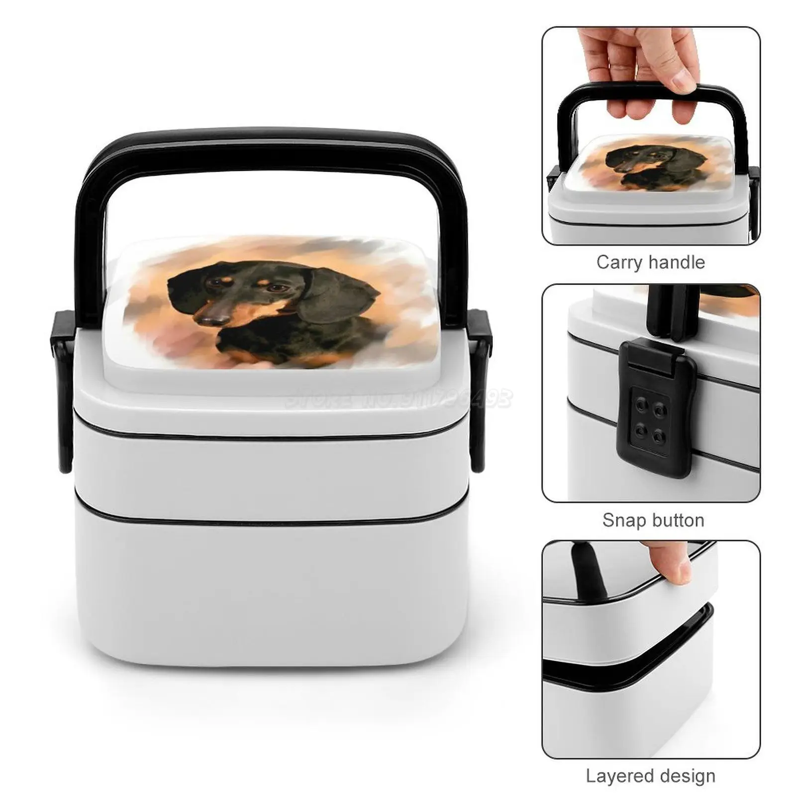 Собака Такса фото портрет бэнто коробка Герметичный пищевой контейнер для детей
