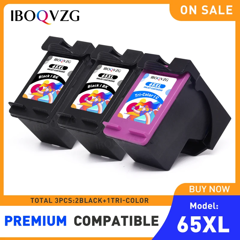 

IBOQVZG 65XL Remanufactured Ink Cartridge 65 XL for HP 65 Envy 5055 5052 5058 DeskJet 3755 2655 3720 3721 3722 3723 3752