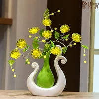 Design Art Ceramic Acrylic Creative Fashion Flowers Vase Home Decoration Accessories Crafts Room Wedding Dining Table Vase Gifts