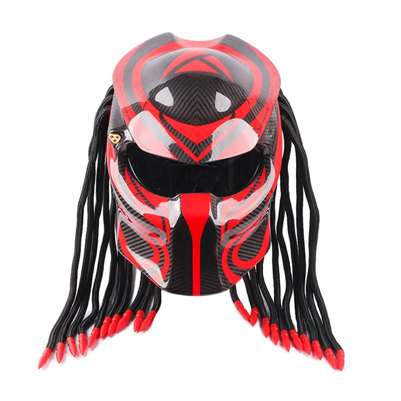Мотоциклетный шлем Predator из углеродного волокна классный модульный откидной Alien