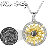 rose valley sunflower pendant necklace for women round pendants fashion jewelry girls gifts yn046