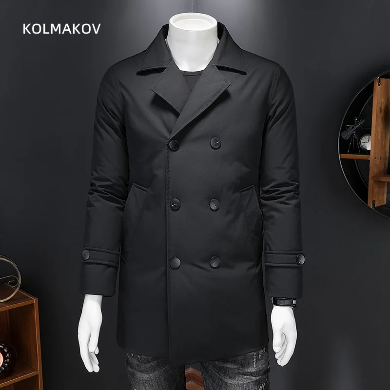 

long 2023 winter trench coat men jacket mens high quality coat 90% white duck down jackets men,warm thicken parkas size M-4XL