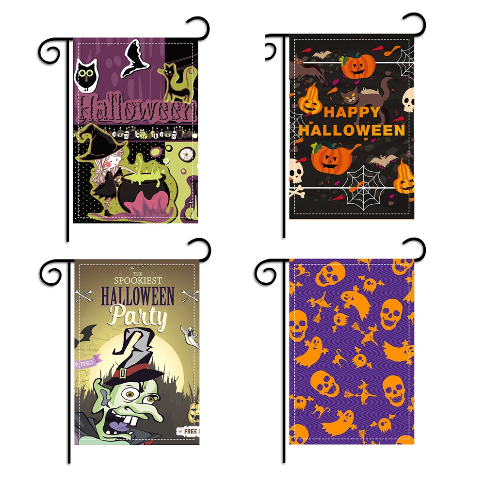 

Double Sided Burlap Yard Flag, Halloween Decorations, Garden Flag, Fall, Outside Decor, Outside, 12x18