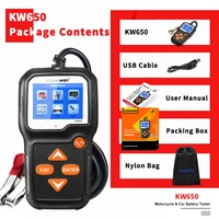 konnwei kw650 car battery tester 12v car motorcycle battery system analyzer 100 to 2000cca charge start test car diagnostic tool