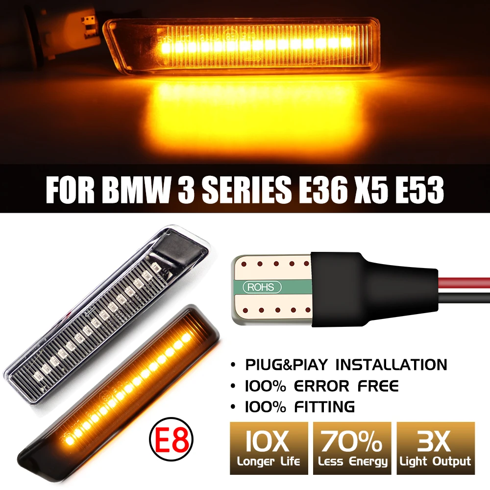 Динамический Фонарь указателя поворота ретранслятор индикатор передней фары