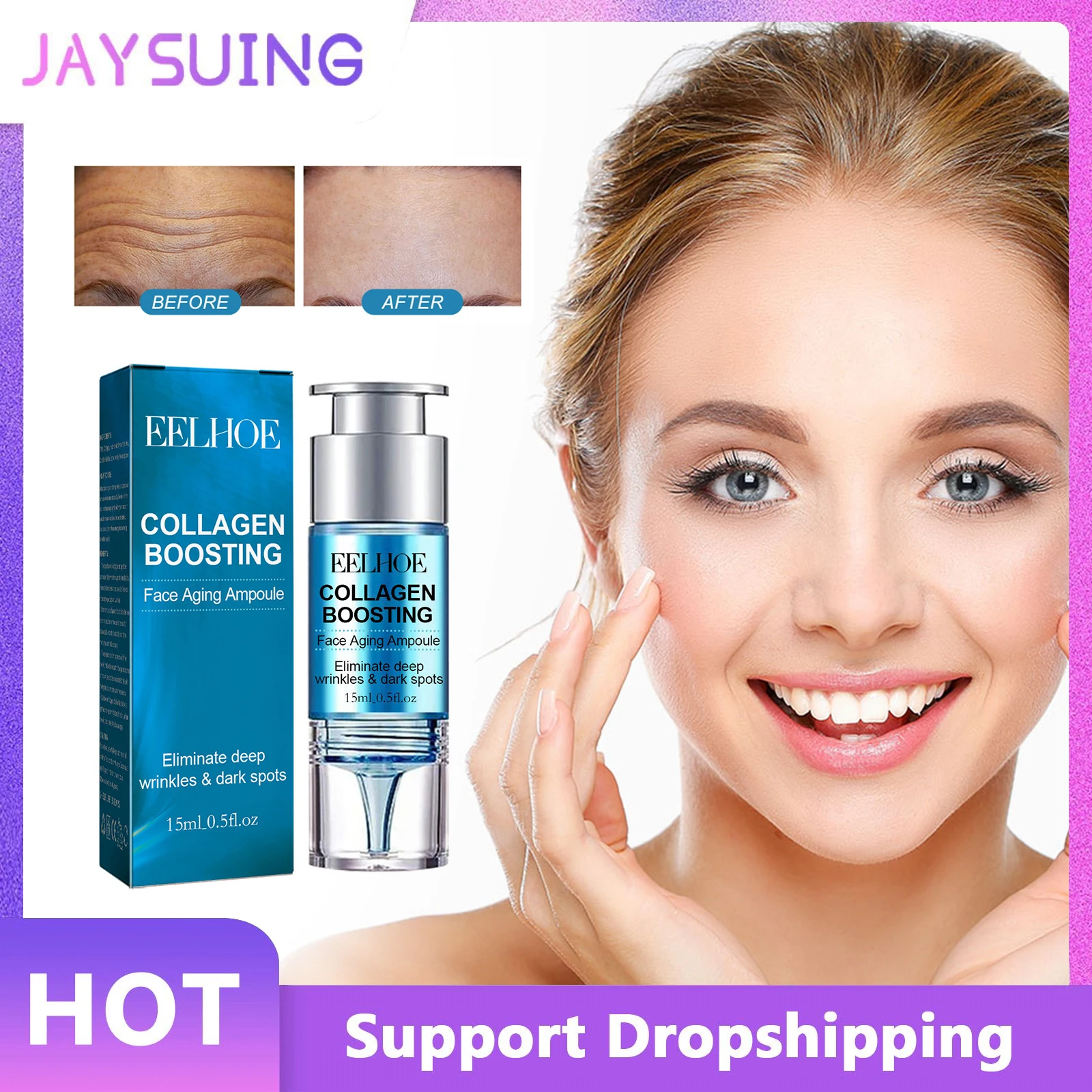 

Collagen Anti-Aging Serum Firming Lifting Wrinkles Whiten Nourish Tightening Fine Lines Brightening Hydration Ampoule Essence
