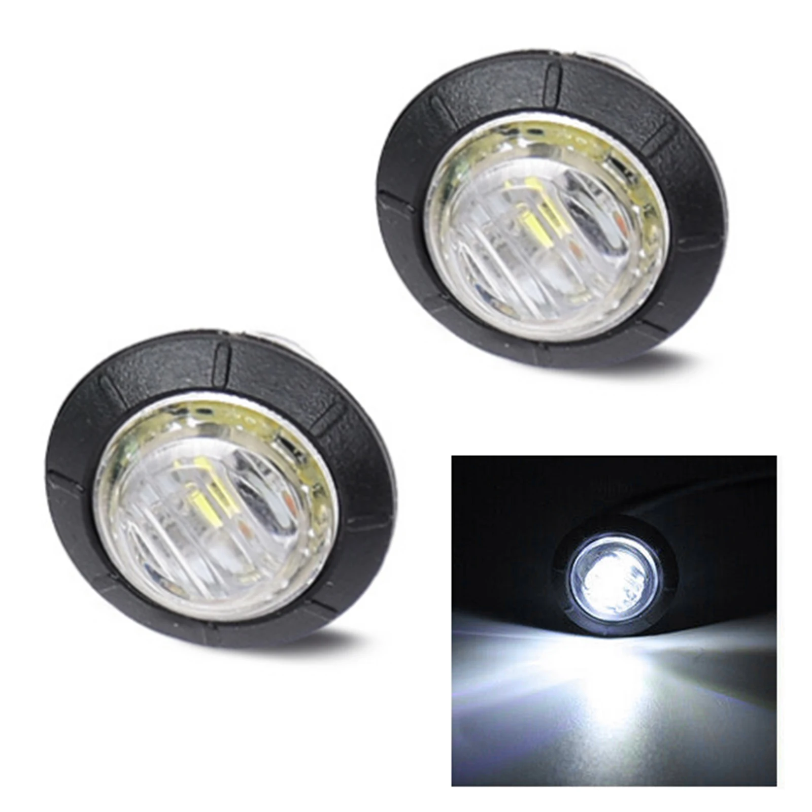 

2x Янтарный круглый 3/4 "светодиодный сигнал, боковой фонарь, индикатор, габаритные огни, прицеп, грузовик, автофургон, дом на колесах, лодка