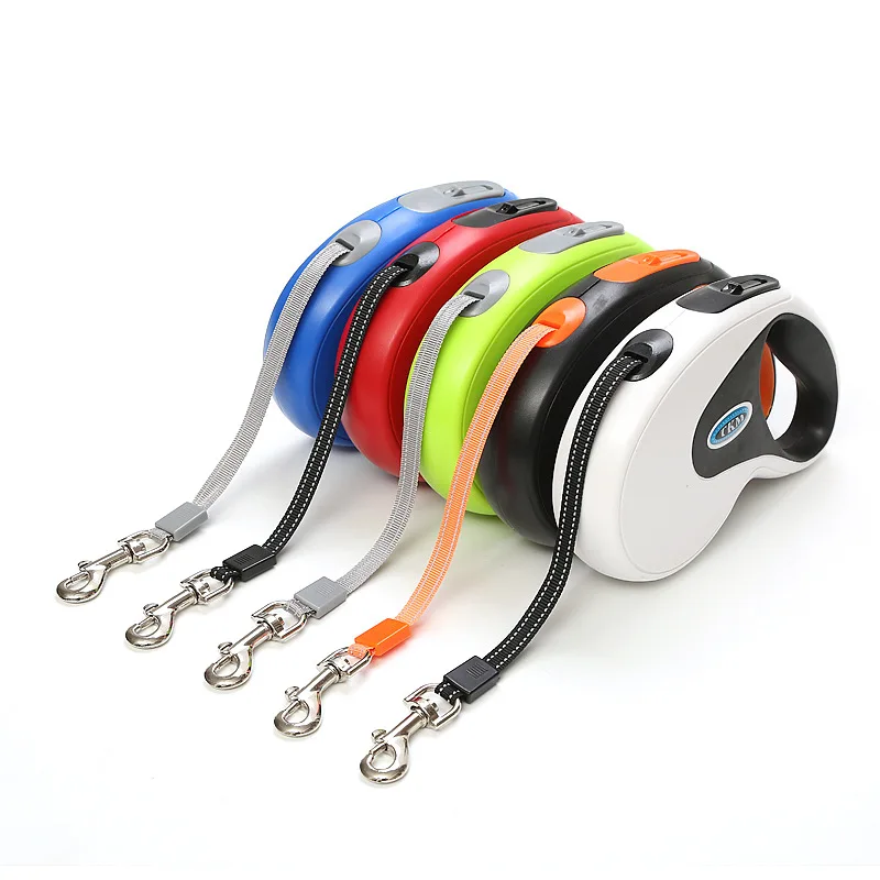 

3m/5m Pet Dog Retractable Leash No Knots Reflective Nylon Ribbon Dog Leash Automatic Retractable Pet Leash Medium Dog Leash