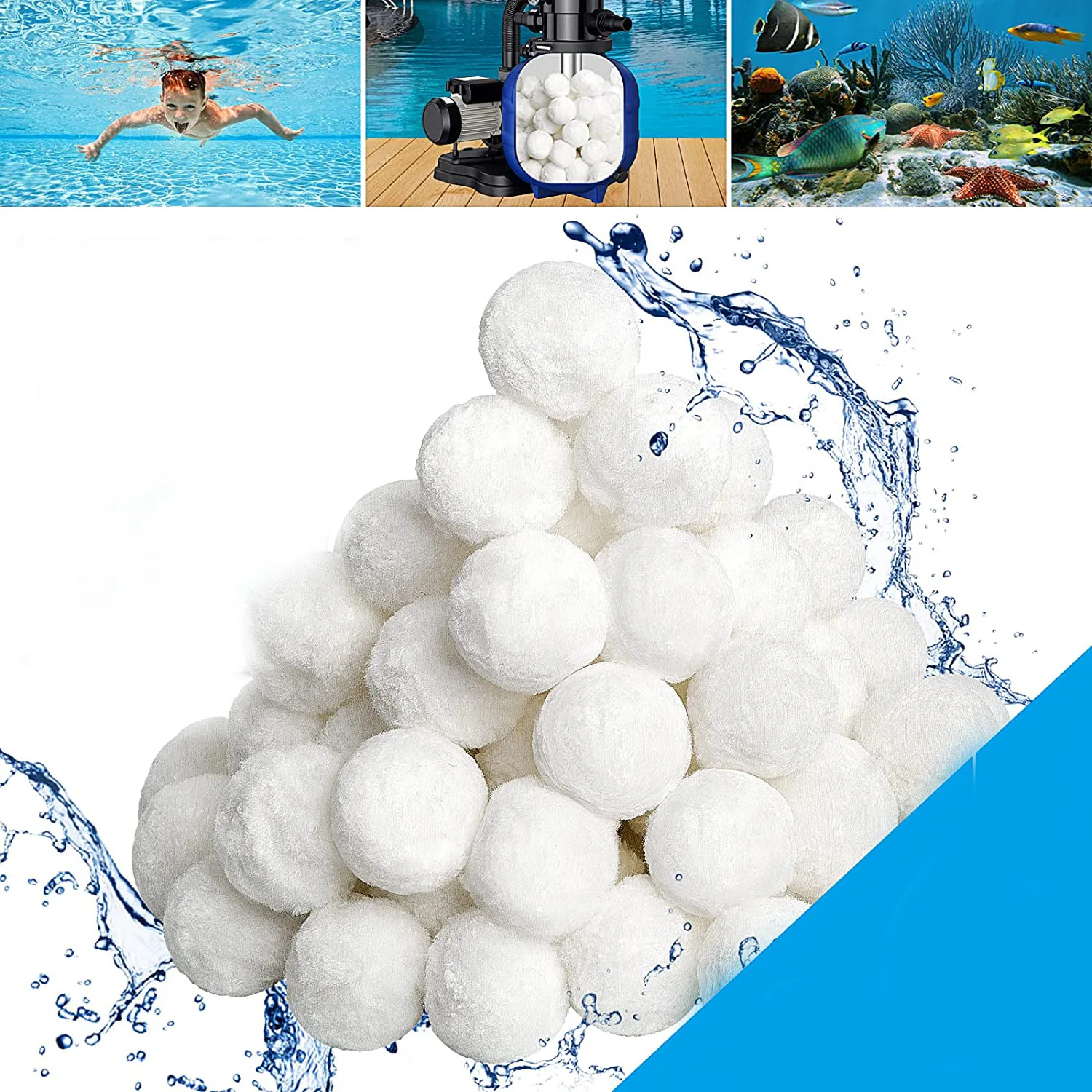 200g/700g White Pool Filter Balls Filterballs Sand Filter Alternatively Pool Filter Eco-friendly Swimming Pool Cleaning Fiber C