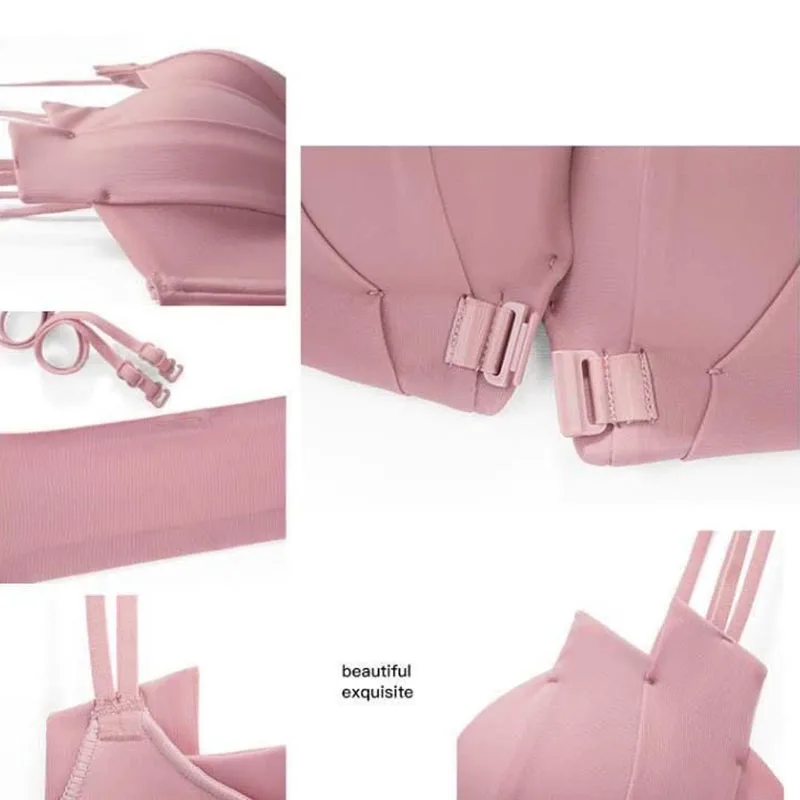 Front Closure Underwear Womens Push Up Bras Small Chest Wireless Brassiere Top Support Gathers Adjustable Bra Soutien Gorge