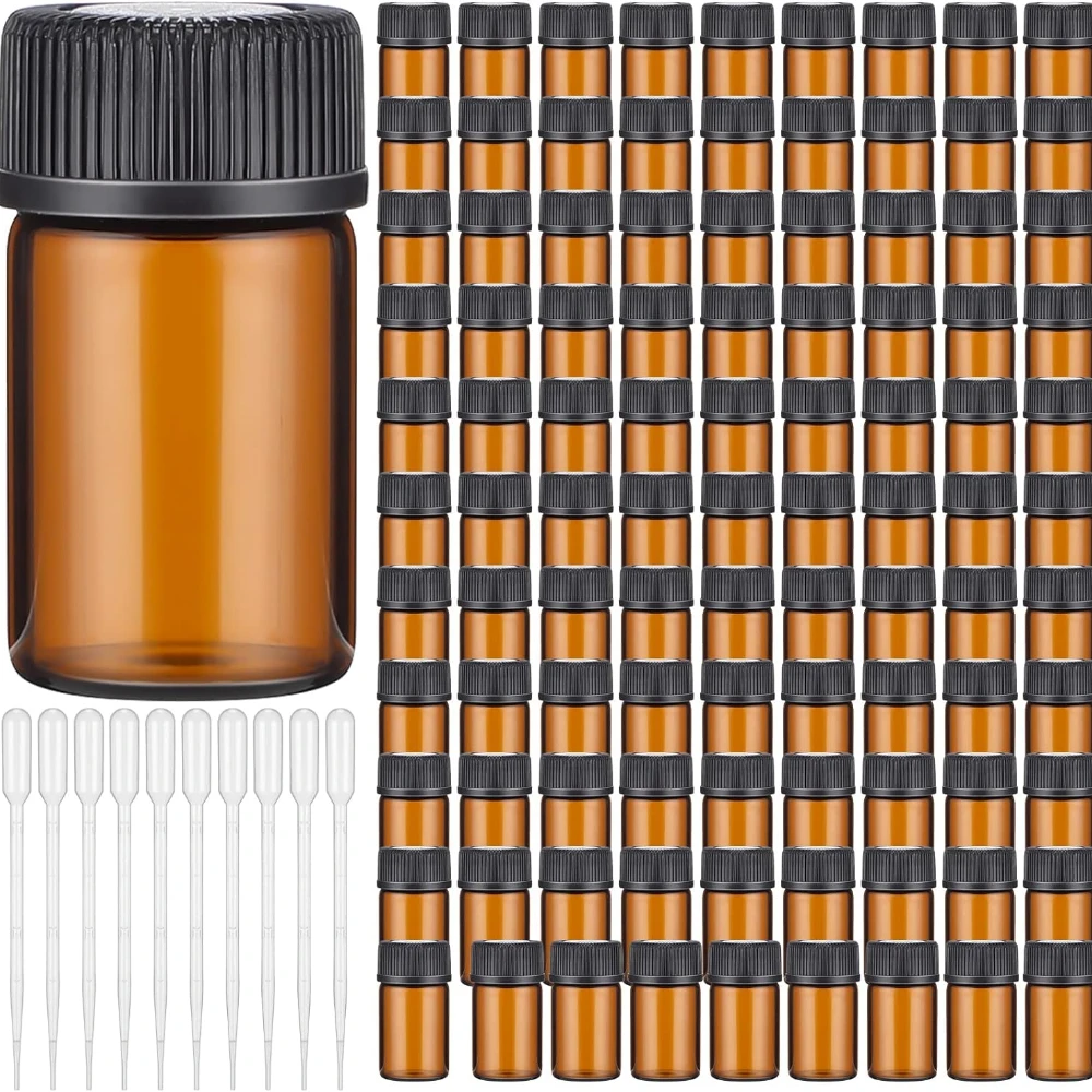 10 шт. 3 мл 5 Прозрачные Янтарные маленькие стеклянные флаконы коричневый образец