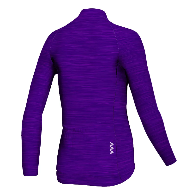 Женская фиолетовая длинная куртка-Джерси для велоспорта велосипедная одежда
