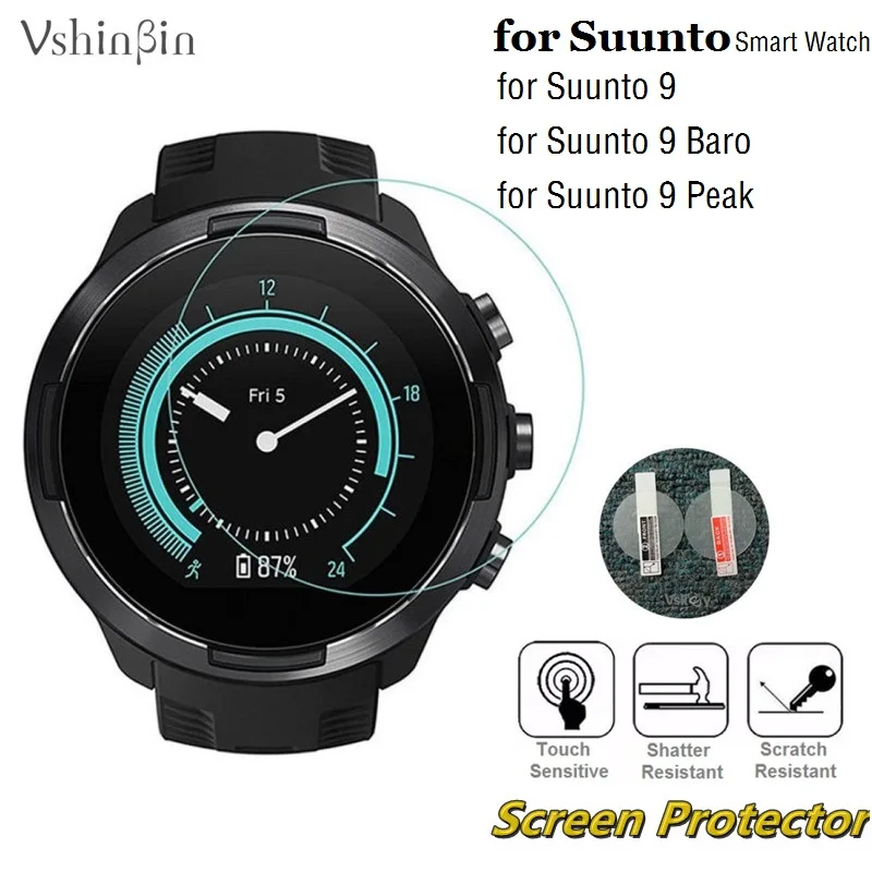 

3PCS Screen Protector for Suunto 9 Baro Round Smart Watch Tempered Glass Anti-Scratch Protective Film for Sunnto 9 Peak