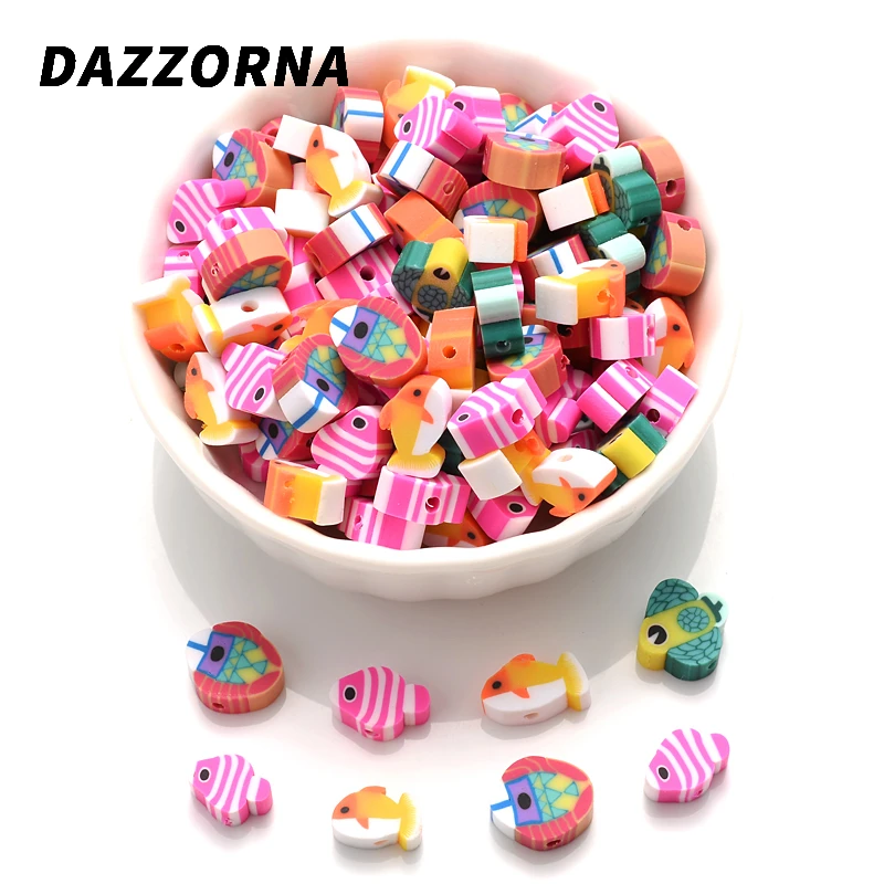 Бусины из полимерной глины 8 х10 мм, 50-150 шт.