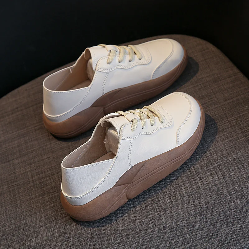 Кроссовки женские с круглым носком дышащие лоферы на шнуровке Повседневная