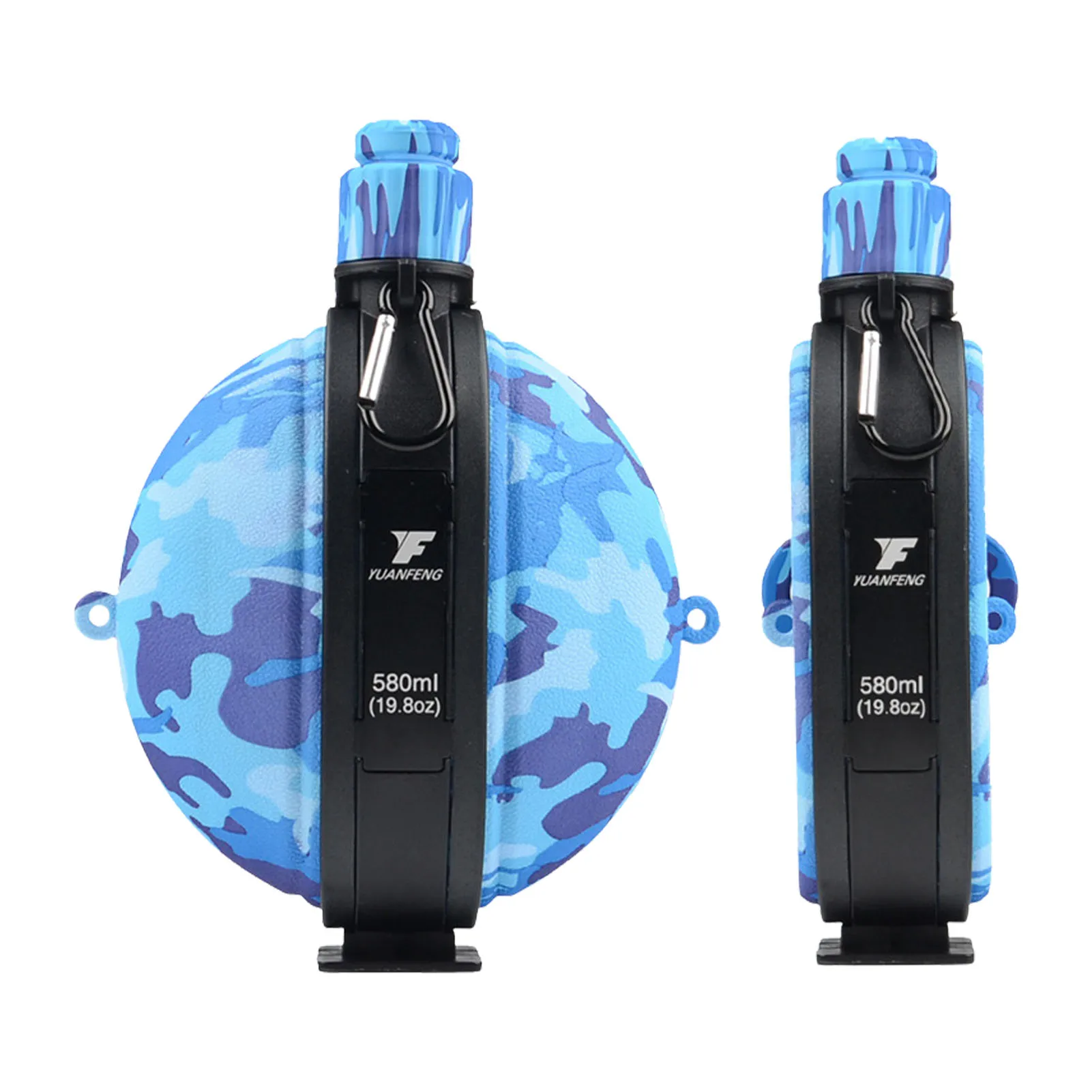 

Collapsible Sports Water Bottle Camouflage Silicone Water Canteen 580ml Leakproof Water Bottle With Carabiner Handle And Compass